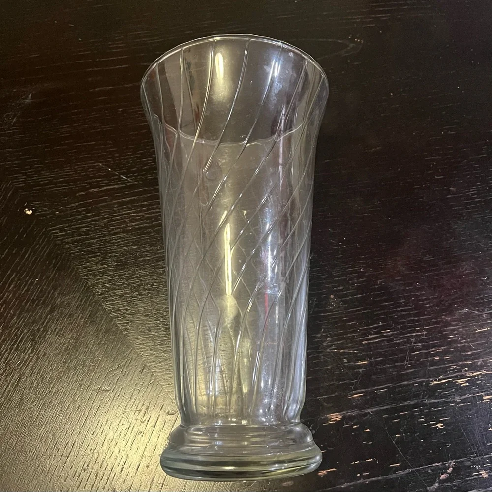 Large Clear Glass Vase 19.5 inches tall 5.5 inches wide